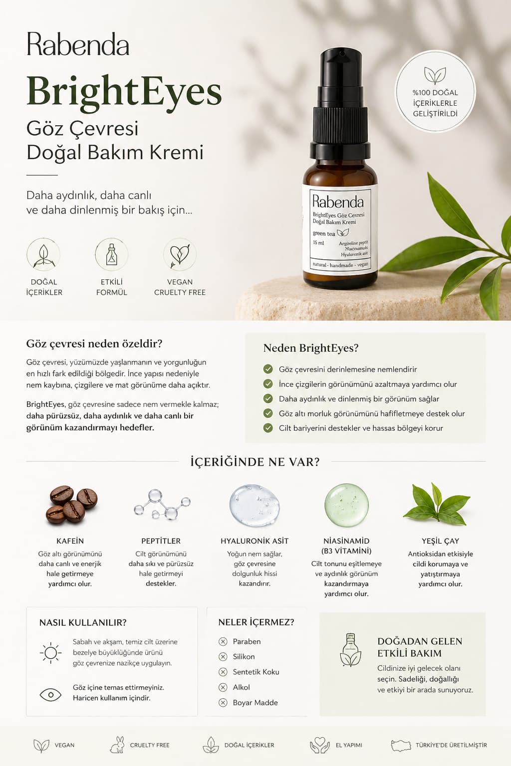 BrightEyes Göz Çevresi Kırışıklık & Nem Desteği - Rabendanatural