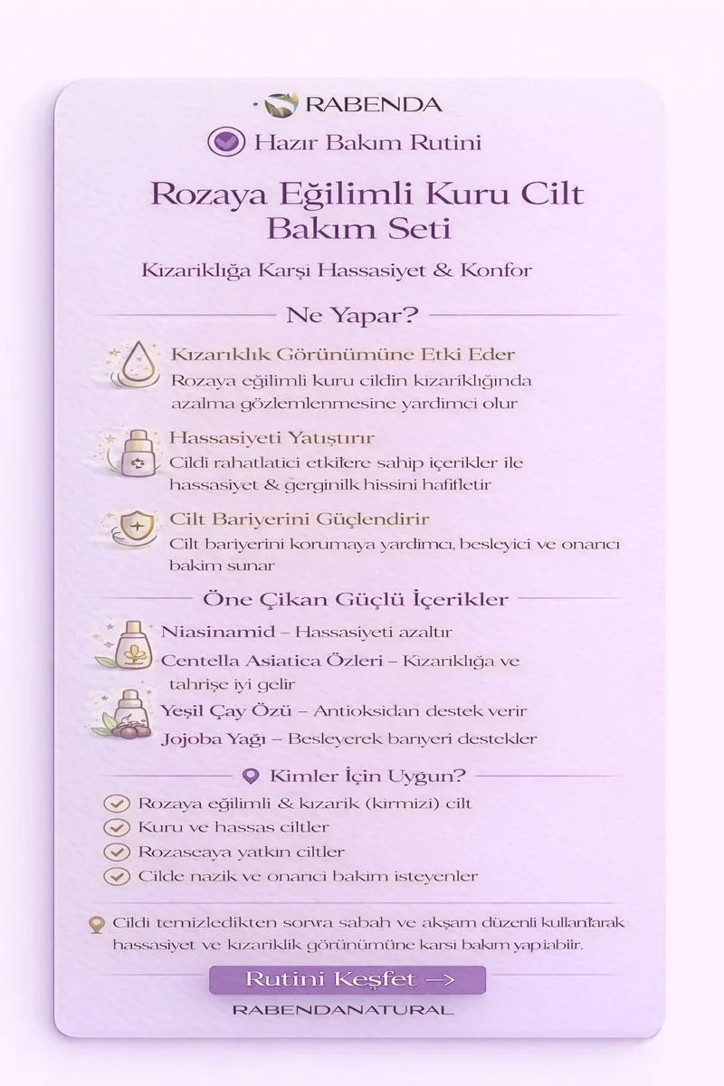 Rozaya Eğilimli Kuru Cilt Bakım Seti - Rabendanatural