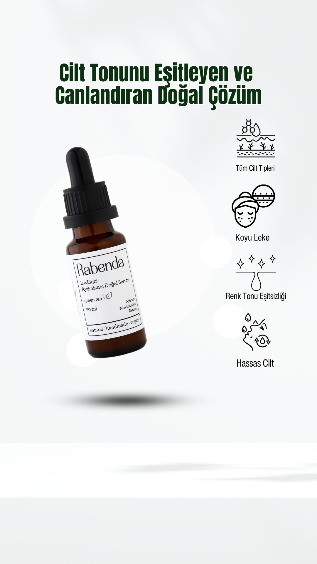 Ton Eşitleyici Serum leke giderici doğal aydınlatıcı cilt bakım ürünü
